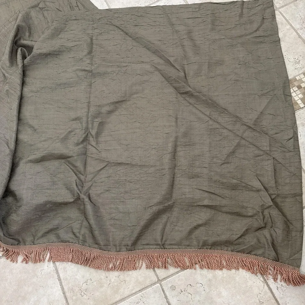 Croscill Scarf Valances Green Crinkle Fringed 2 at 215
